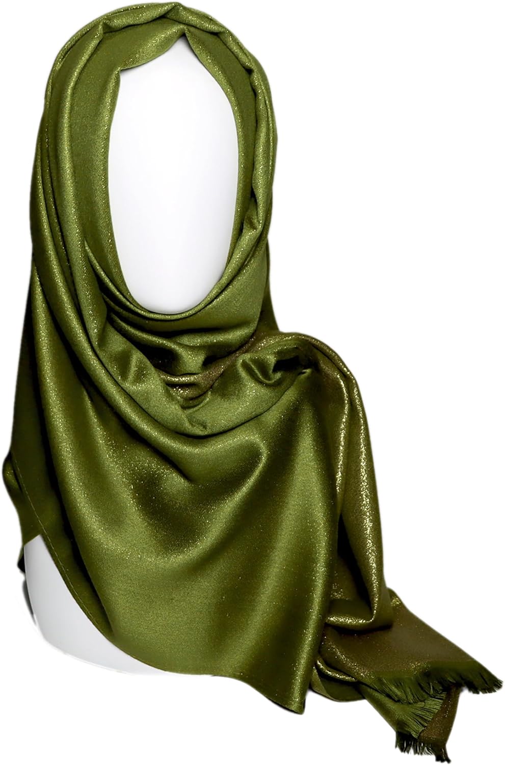 Gragengs Women's Sparkling Metallic Pashmina Shawls and Wraps Long Party Scarf Solid Color Two Tone - Image 6