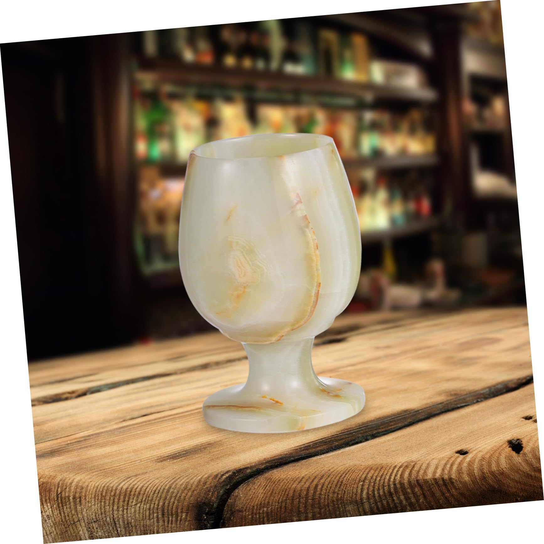Ipetboom Calice da Vino in Marmo Decorativo per Uso Domestico e Fotografia, Ornamento da Scrivania Elegante e Creativo in Pietra Naturale