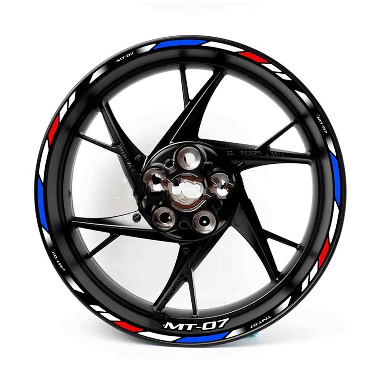 Reflective Motorcycle Wheel Stickers Rim Decal MT07 Set for Yamaha MT 07 2020 2021(Color11)