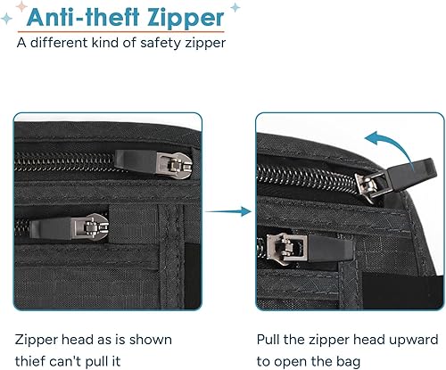 Miniatura 5 de travel inspira Cinturón de dinero de viaje con soporte delgado antirrobo para pasaporte con bloqueo RFID para viajes, cartera de viaje oculta debajo