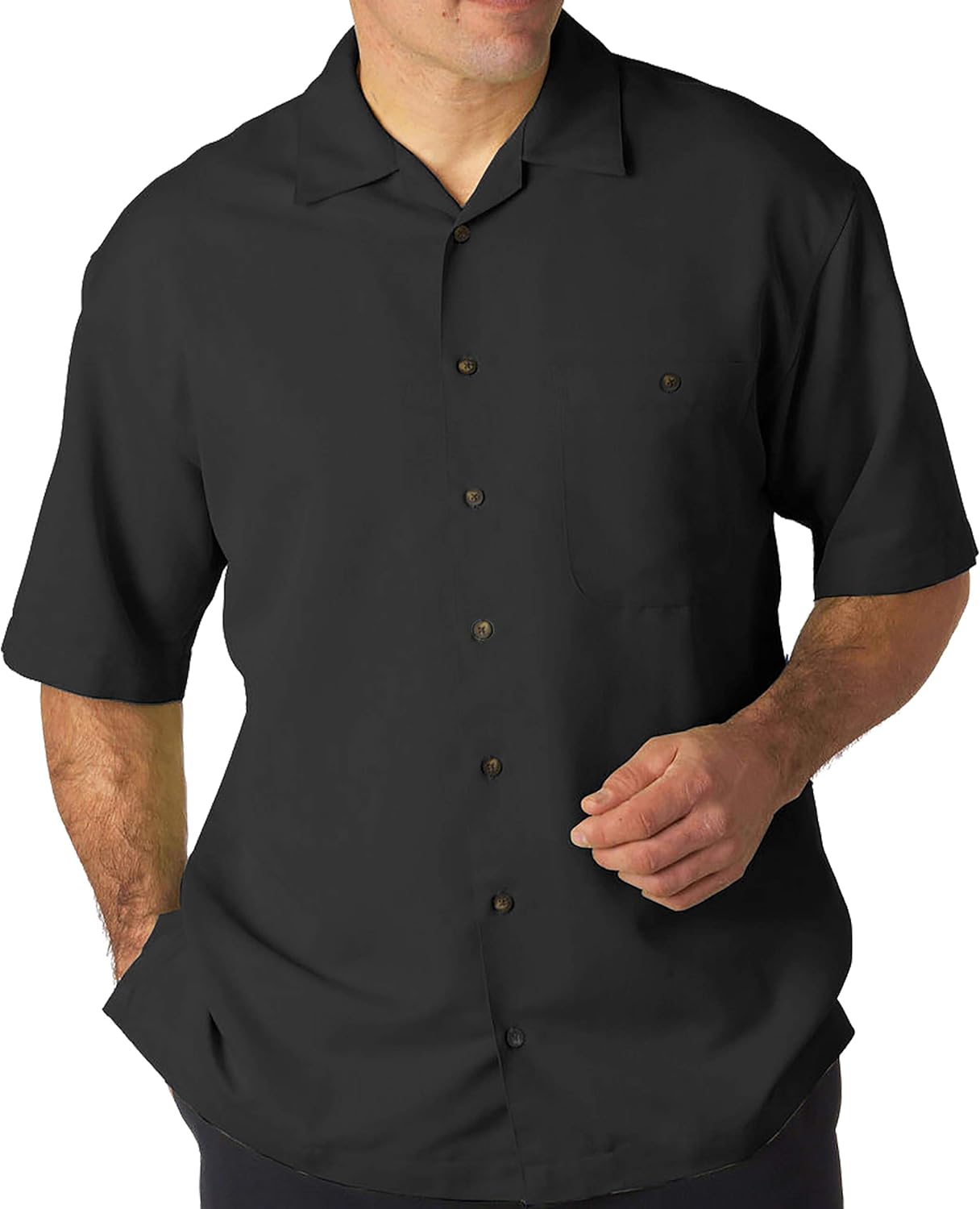 Foxfire Big & Tall Men's Cabana Shirt - Loose Fitting Black 6XLT