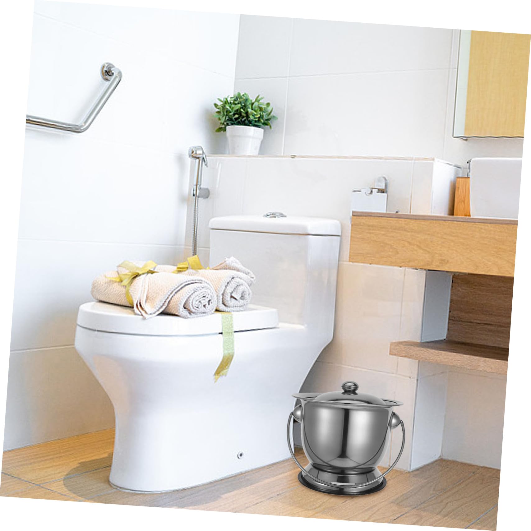 FOMIYES Badezimmer-mülleimerdeckel Toiletteneimerdeckel Edelstahl Töpfchen Windeleimer Urinal Für Erwachsene Home Nachttopf Tragbar Für Camping