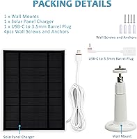 Vista 7 de KAROTTO Panel solar para cámaras de anillo, 1 paquete de panel solar compatible con Ring Stick Up Cambatería Pro, Ring Spotlight Cam PlusPro