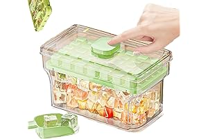 Mini Ice Cube Trays with Lid and Ice Bin (Green)