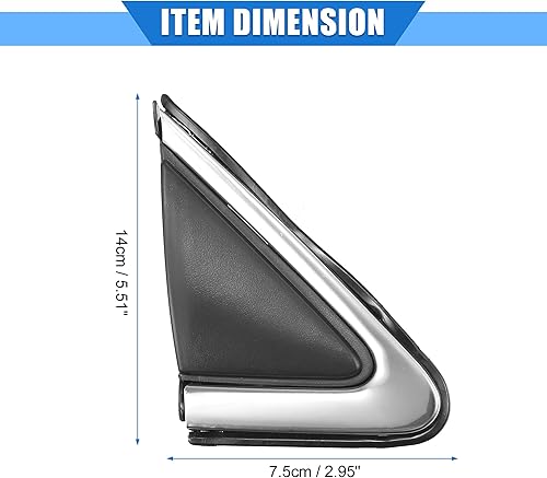 Miniatura 6 de Cubierta de bandera para espejo de puerta compatible con Nissan Sentra 2016-2019, plástico duradero negro para puerta delantera derecha