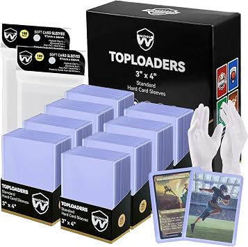 400 Card Sleeves Top Loaders for Cards, 3 x 4 Standard Premium Toploaders Card Holders Hard Plastic Card Protectors for Trading Sports Football Game Cards(200 Toploaders + 200 Penny Sleeves)