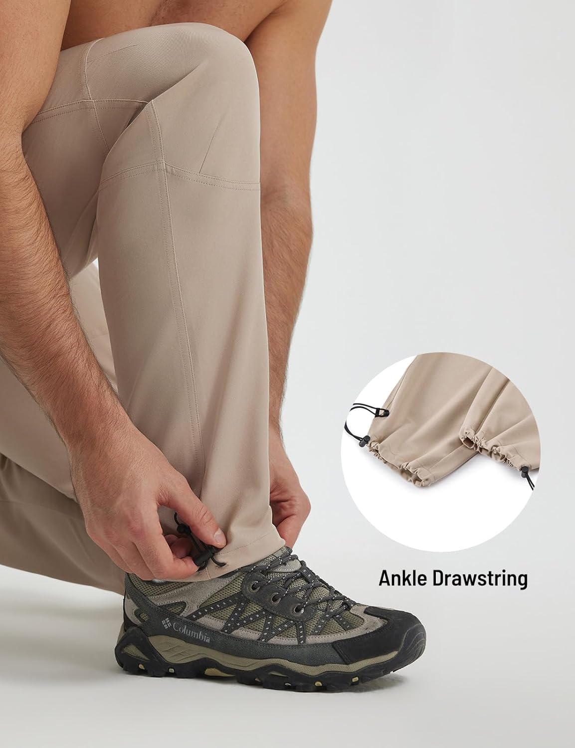 baleaf Mens Hiking Pants Waterproof Stretch Cargo Work with 6 Pockets Lightweight Elastic Waist Travel UPF 50+ Fishing