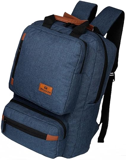 Wooum 15.6 inch Laptop Backpack Fashion Rucksack Casual Student School Bag Computer Bag College Bag Office Backpack Business Bag Unisex Travel Backpack (Blue)