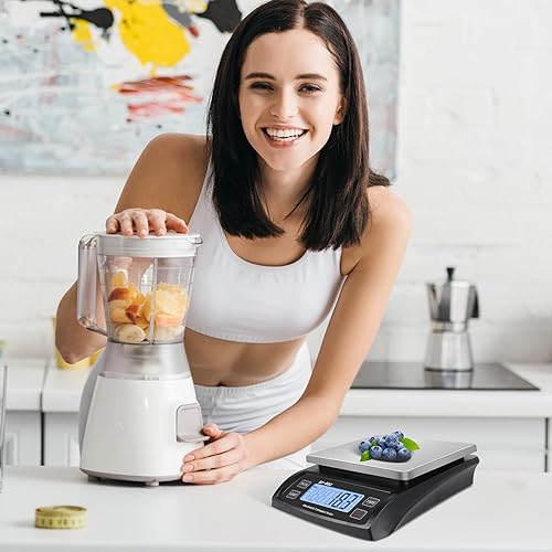 Miniatura 2 de Báscula digital de cocina de 66.1 lbs66 libras, báscula de alimentos grande para hornear cocinar báscula de pan de acero inoxidable con pantalla