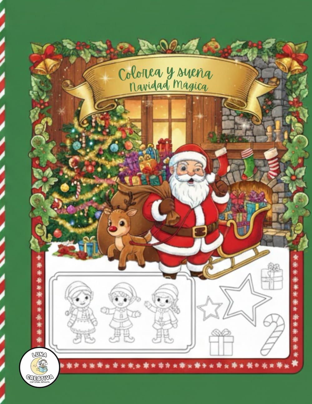 Colorea y sueña: Navidad mágica: Dibujos para colorear, relajarse y disfrutar en familia