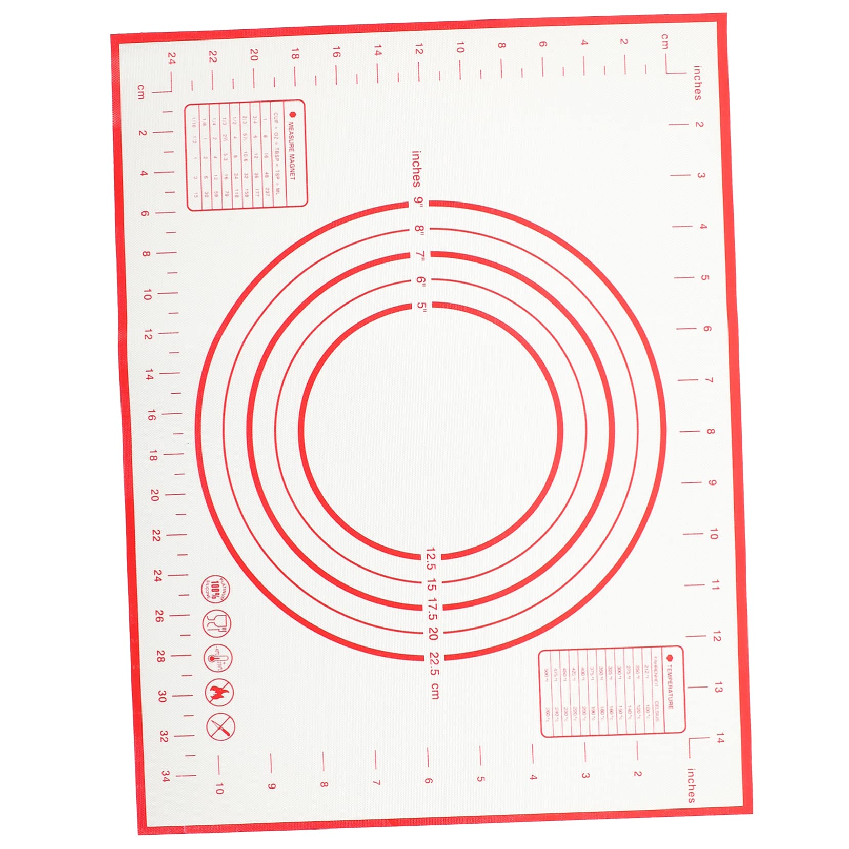 Alipis 6piezas Tapete De Silicona Antiadherente Para Hornear Mat De Pastelería Para Masa Para Cookies Pizza y Pan Resistente y Fácil De Limpiar