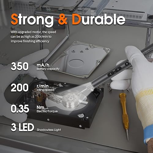 Miniatura 4 de UF-TOOLS Mini destornillador eléctrico, 51 en 1, inalámbrico, recargable, juego de destornilladores de potencia pequeña con 48 brocas, luz LED,
