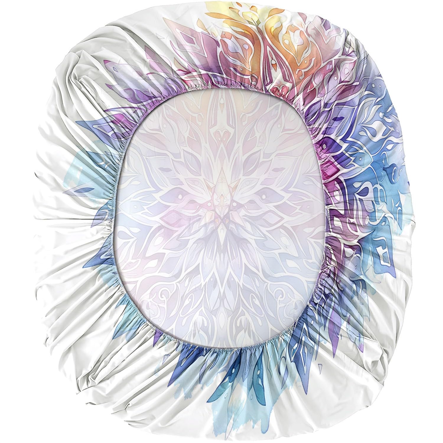 Lenzuolo con angoli stampato con fiocchi di neve in cristallo Lenzuolo con angoli stampato Morbido multicolore con 2 federe Lenzuolo con angoli da letto -30 cm 160 x 200 + 30 CM