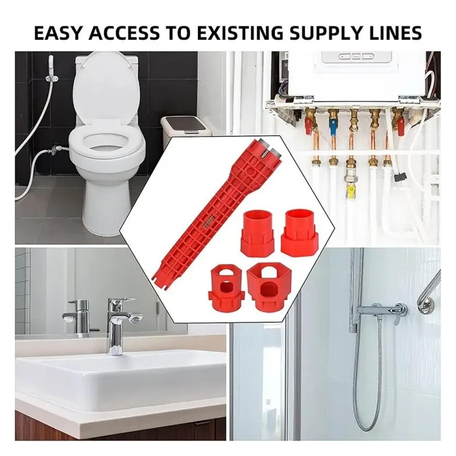 14 en 1 Faucet Sink Wrench Plumbing Installer Tool Set for Kitchen Bath (14 in 1)