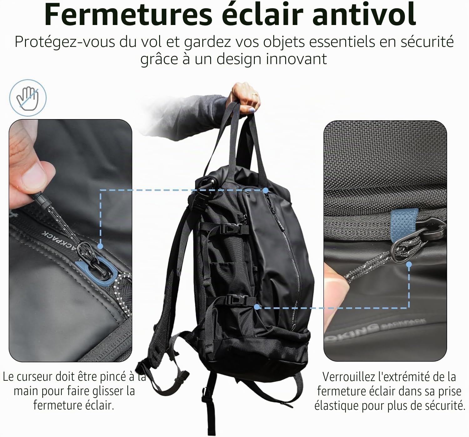 Sac à dos étanche pour homme et femme, avec ordinateur portable de 15,6 ", pliable, décontracté, pour le cyclisme, les loisirs et les voyages