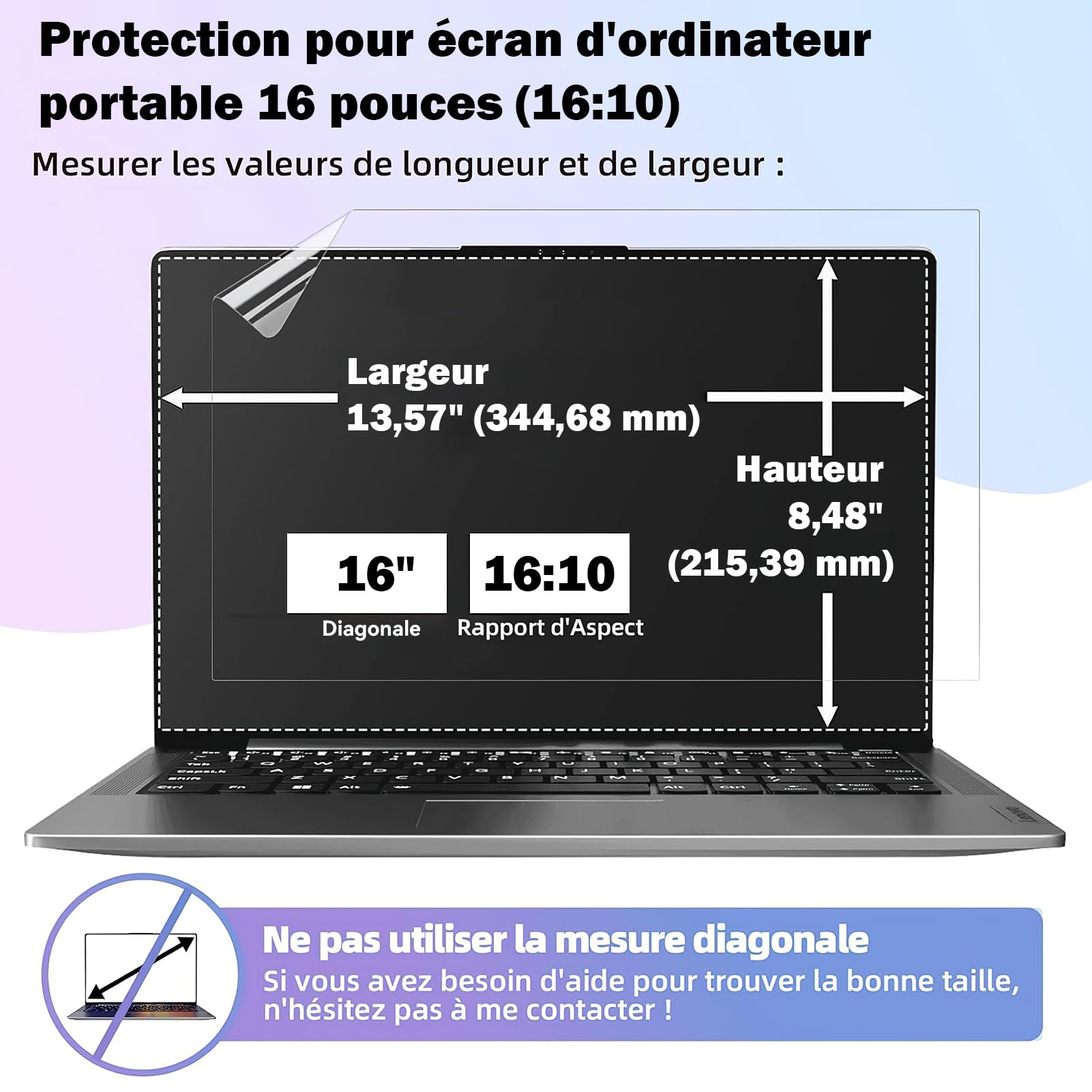 2 Unità di Protezione Schermo per 16 Pollici 16:10 Aspetto, Anti-luce Blu Pellicola Protezione Schermo Premium Per Schermo PC Monitor Anti Riflessi Protezione Schermo per Computer Portatile 16 Pollici