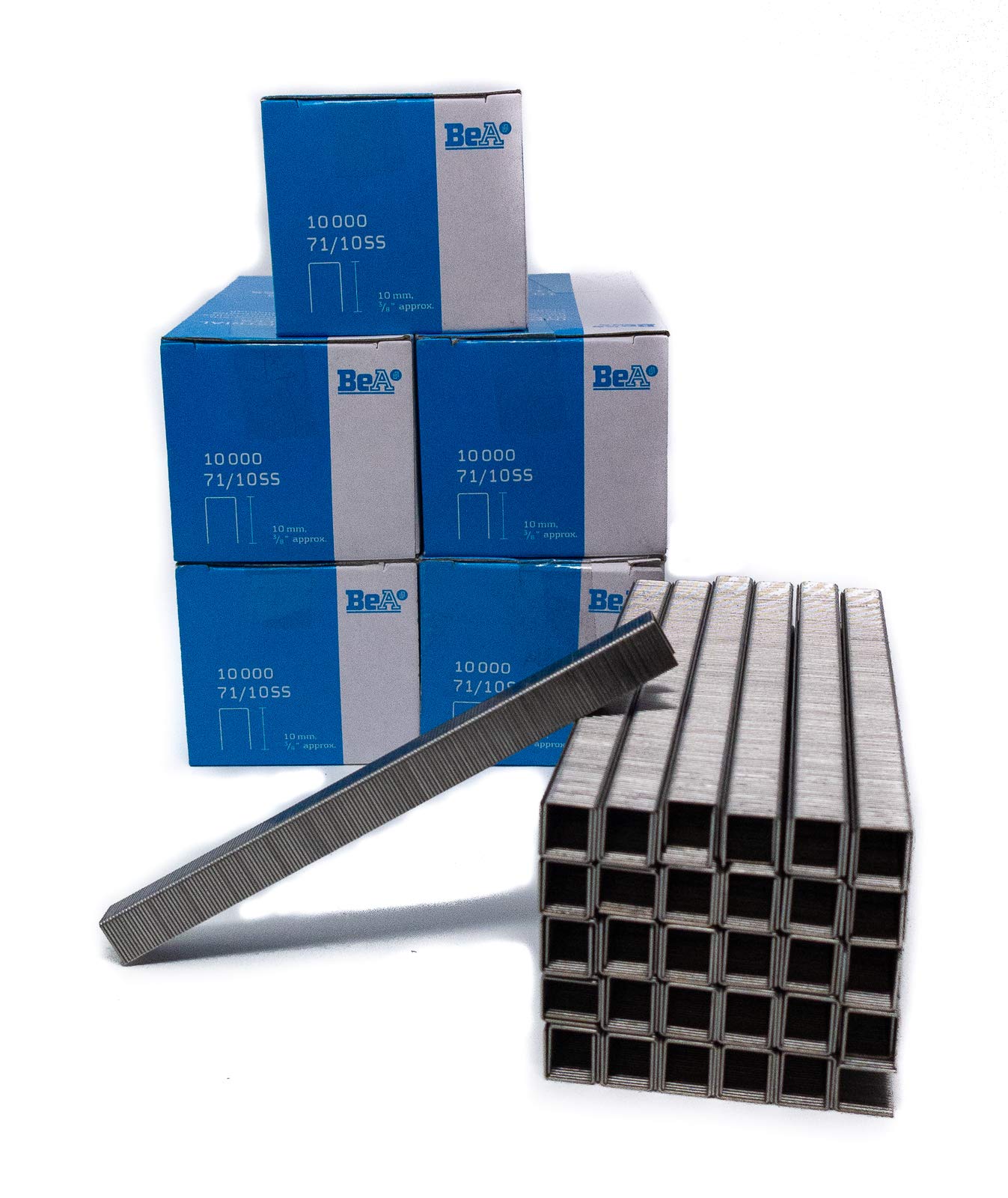BeA 10004431 Series 71/10SS Stainless Steel Staples 3/8" deep 5 Boxes of 10,000 per Box