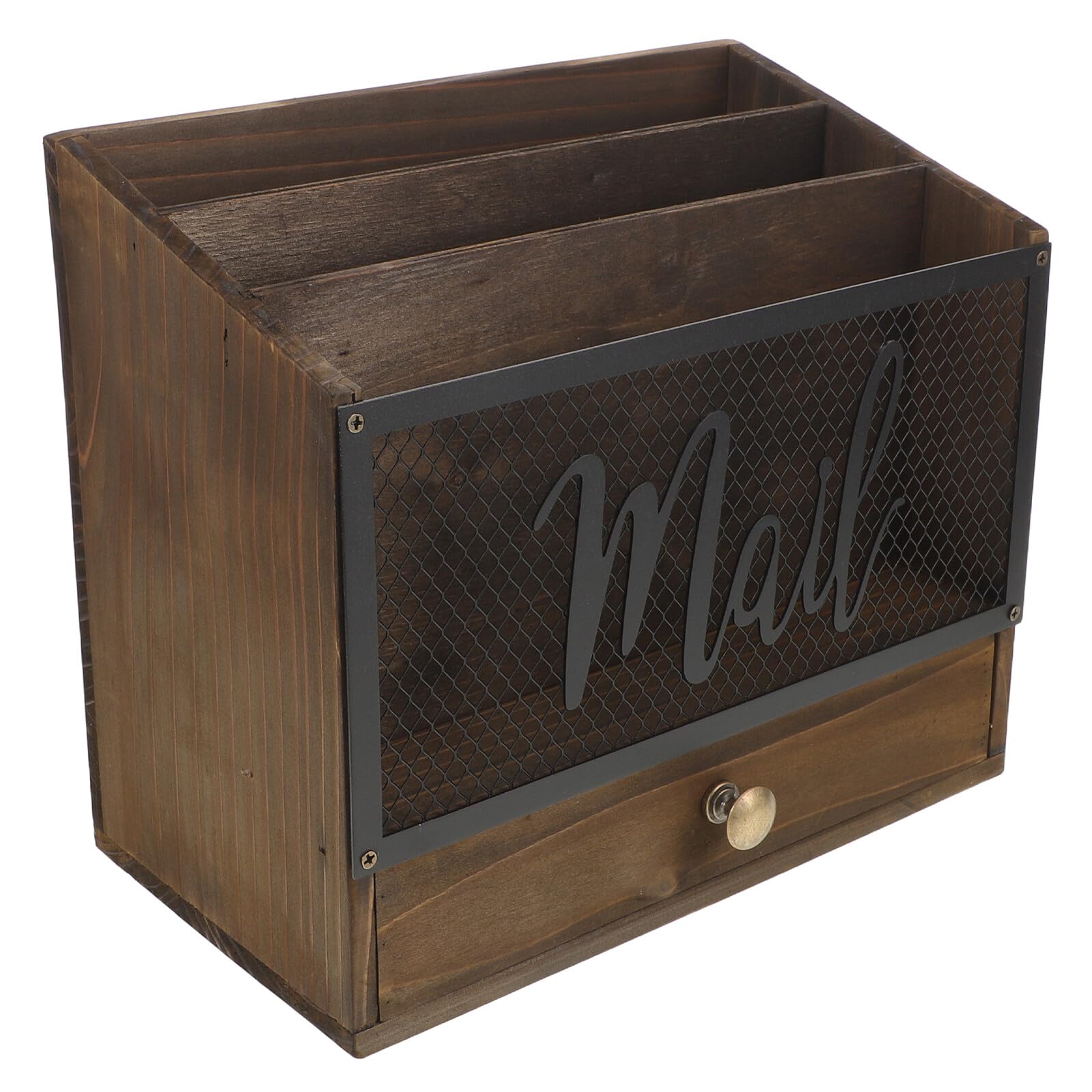 MAGICLULU Portadocumenti in Legno da Tavolo con Scomparti e Cassetto Organizer per Posta e Accessori da Scrivania Adatto per Documenti e Lettere