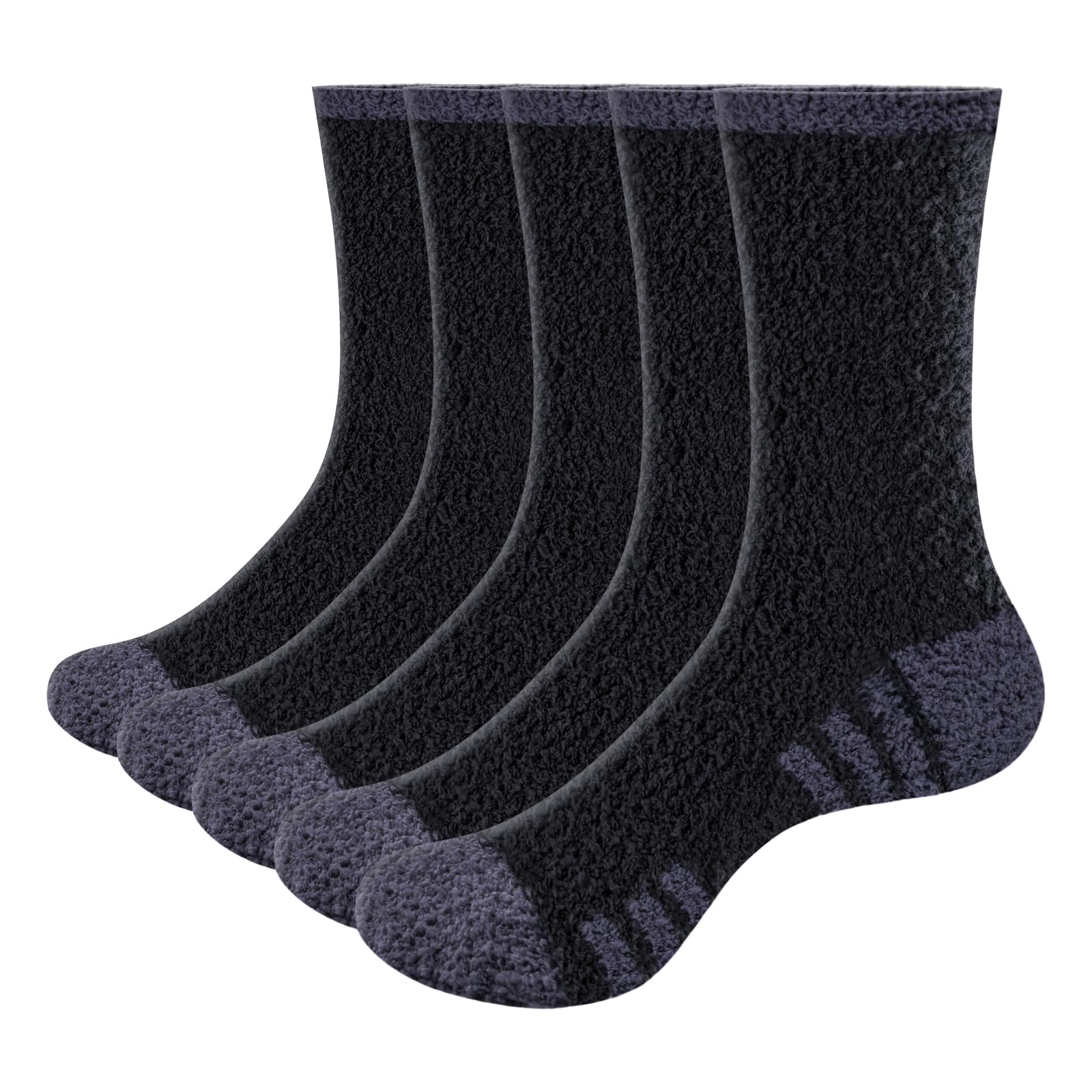 YUEDGE 5 Paar Kuschelsocken Herren, Weiche Flauschige Socken Winter Warme Socken Bettsocken Thermo Socken für Männer