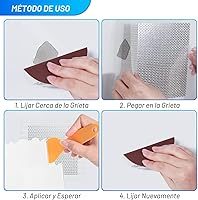 Vista 6 de Ranekie - Paquete de 14 parches de reparación de paneles de yeso, kit de reparación de paneles de yeso de 4/6/8 pulgadas con malla autoadhesiva