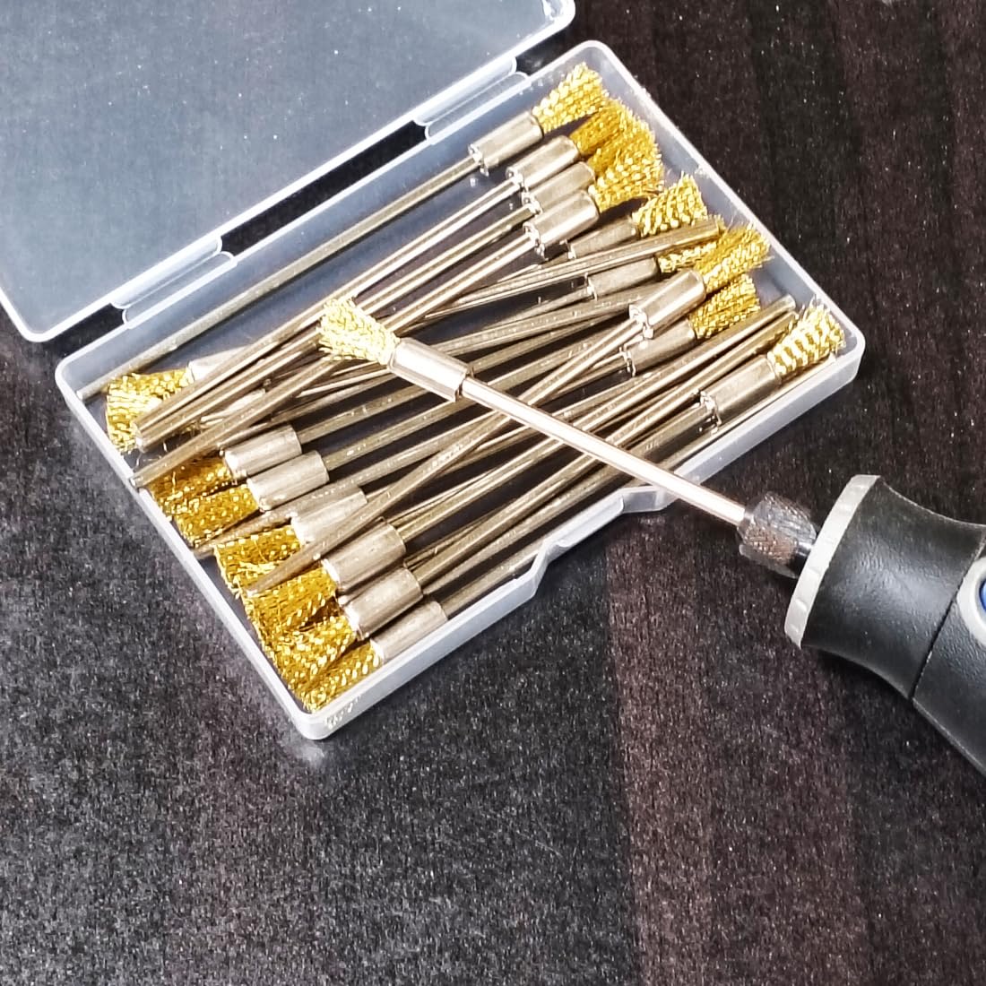 Brass End Brushes - 20 Pack, 1/8" Shank -6 Brass End Brushes - 20 Pack, 1/8" Shank -6