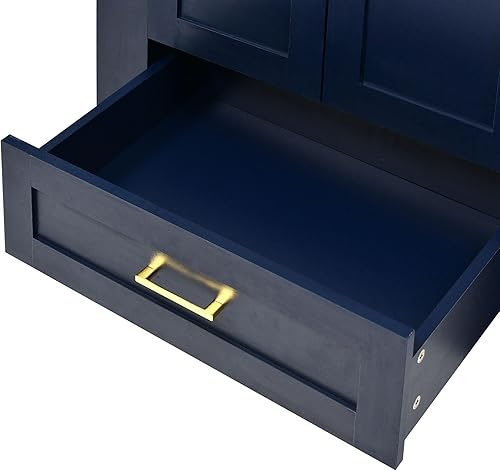 Miniatura 9 de Aiuyesuo Tocador de baño de 30 pulgadas con lavabo separado, armario de almacenamiento de baño moderno con estante de almacenamiento de doble cara,