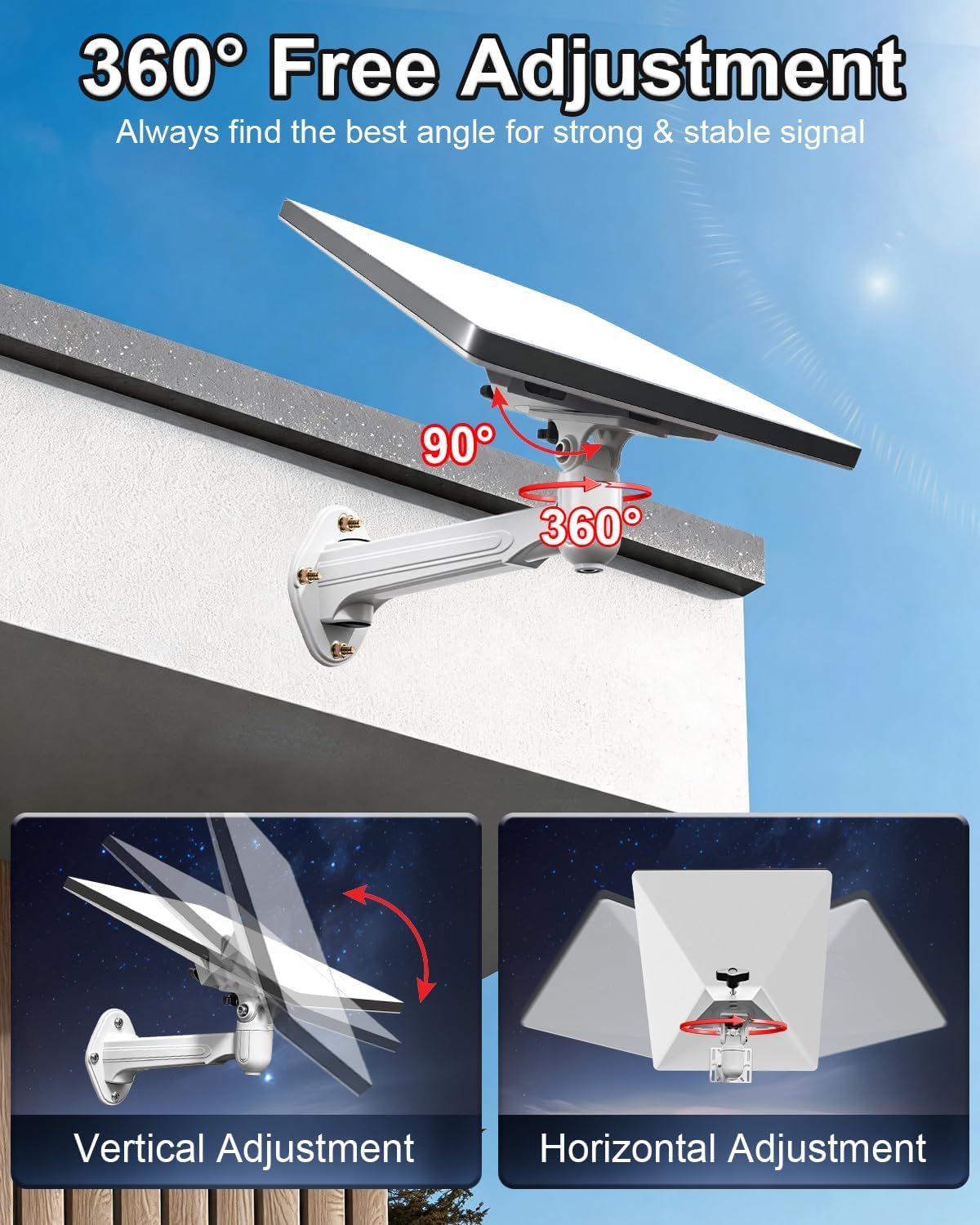 Starlink Mini Wall Mount, 360° Adjustable Bracket, Weatherproof