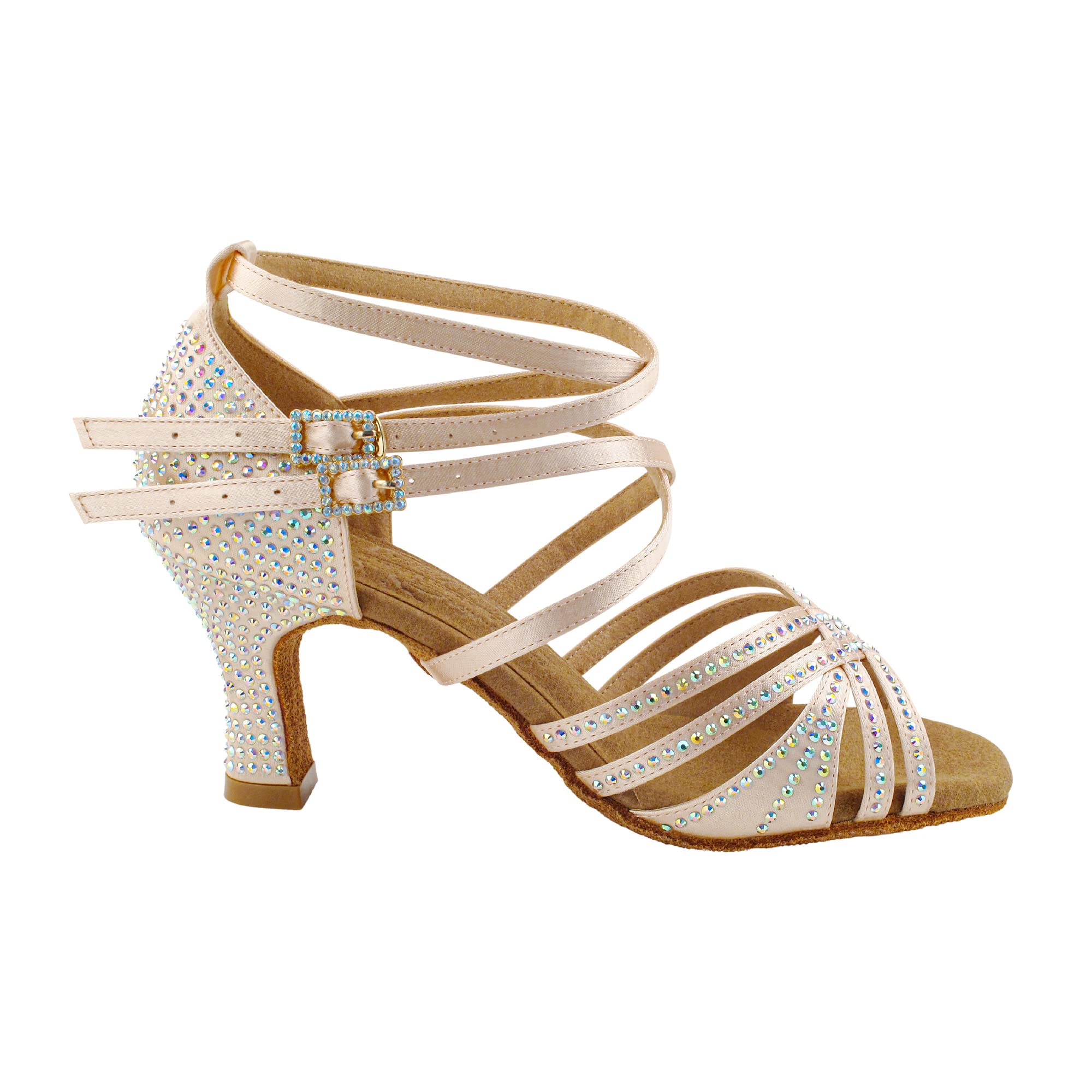 Very Fine Alexandria Womens Flesh Satin Salsa Tango Latin Ballroom Waltz Dance Shoes 2.5