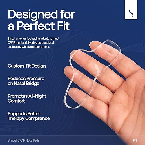 Miniatura 3 de Snugell Almohadillas nasales CPAP (paquete de 5) – Ajuste universal para la mayoría de las máscaras CPAP – Proporciona mayor comodidad durante