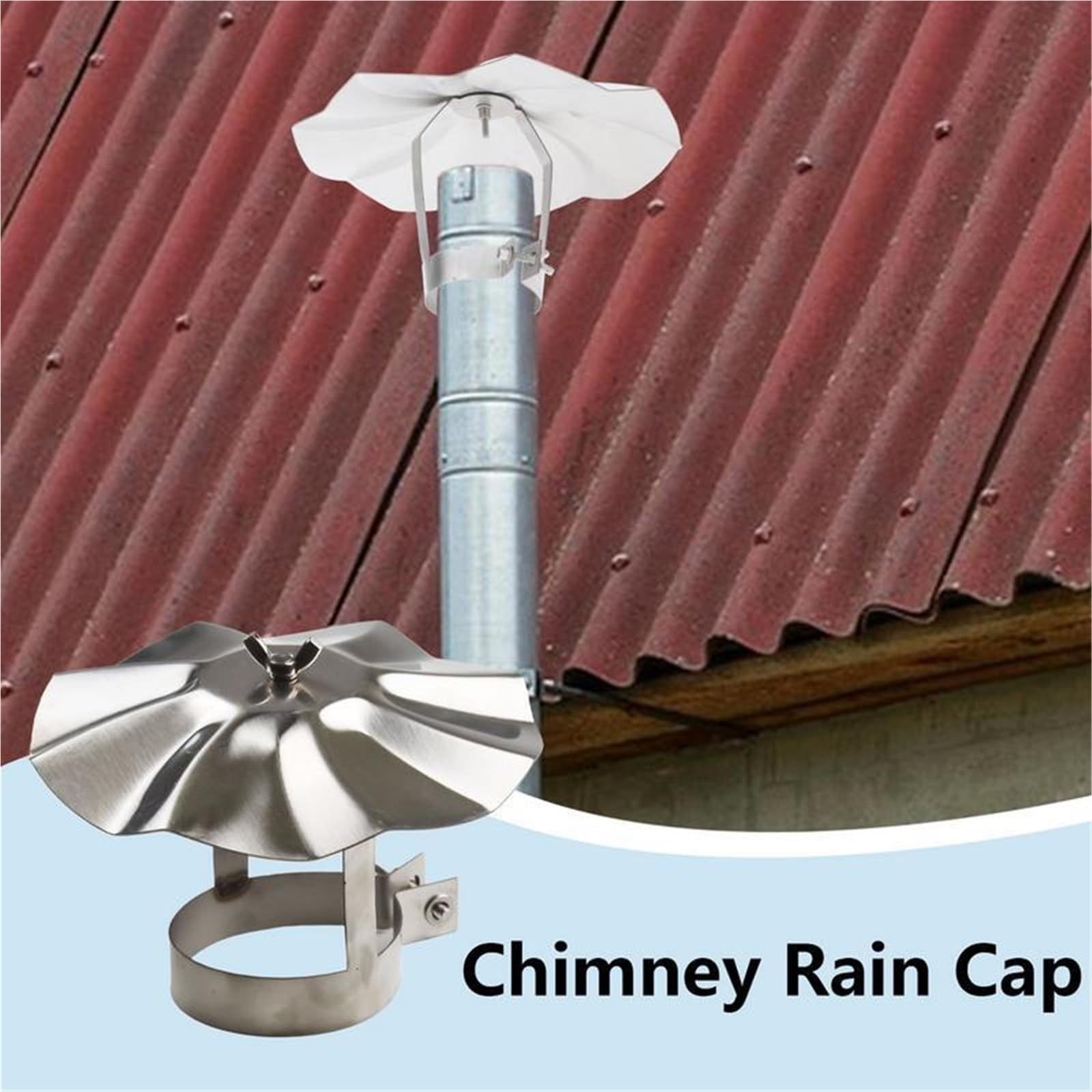 Sombrerete Chimenea Tapas de chimenea for, tapa cónica techo acero inoxidable, cubierta exterior for tubo estufa, protección contra el polvo y la nieve(76mm)