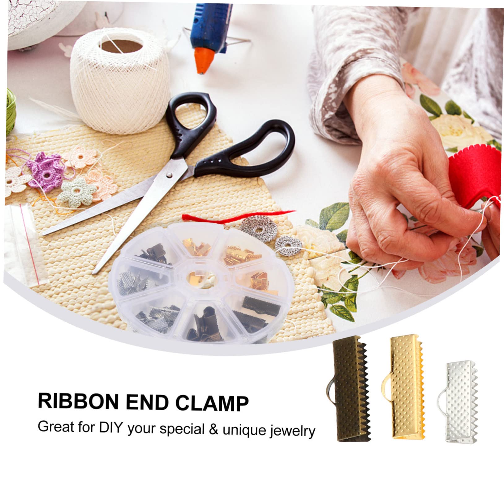 COHEALI 135pcs Jewelry Pinch Clamp Metal Material Versatile DIY Necklace Making Accessories Perfect for Craft Projects