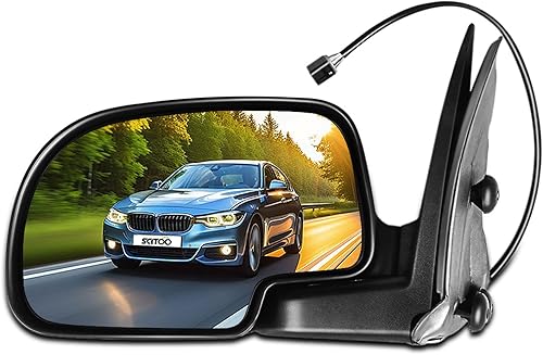 SCITOO Espejo retrovisor lateral izquierdo para 2002 Chevy Avalanche 1500 2500 2000-2002 Suburban 1500 2500 Calefacción Manual Plegable Negro