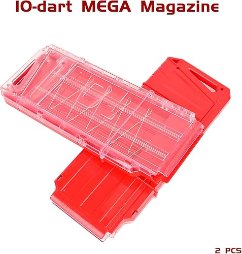Miniatura 2 de Clips de revista, paquete de 2 cargadores de clip de dardos de recarga rápida de 10 dardos para Nerf Centurion y Motostryke Mega (transparente y