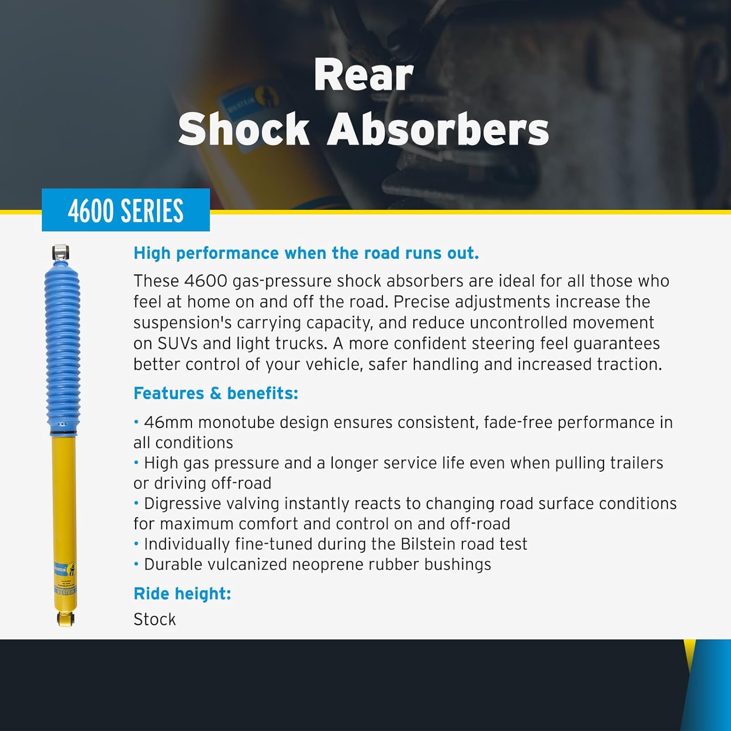 4600 Series Pair of Rear Shocks fits 2017-2025 F250 F350 Super Duty 4WD Without Tremor Off-Road Package | Includes TrendsAuto Decal | 24-274944