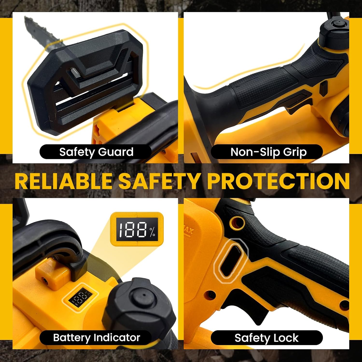 12 Inch Electric Chainsaw Cordless, Uses with DeWalt Battery. Tree Saw with Brushless Motor, Mini Chain saw for Tree Trimming Branch,Valentine's Day Gifts for Men/Husband/Women(Tool Only) - Image 5