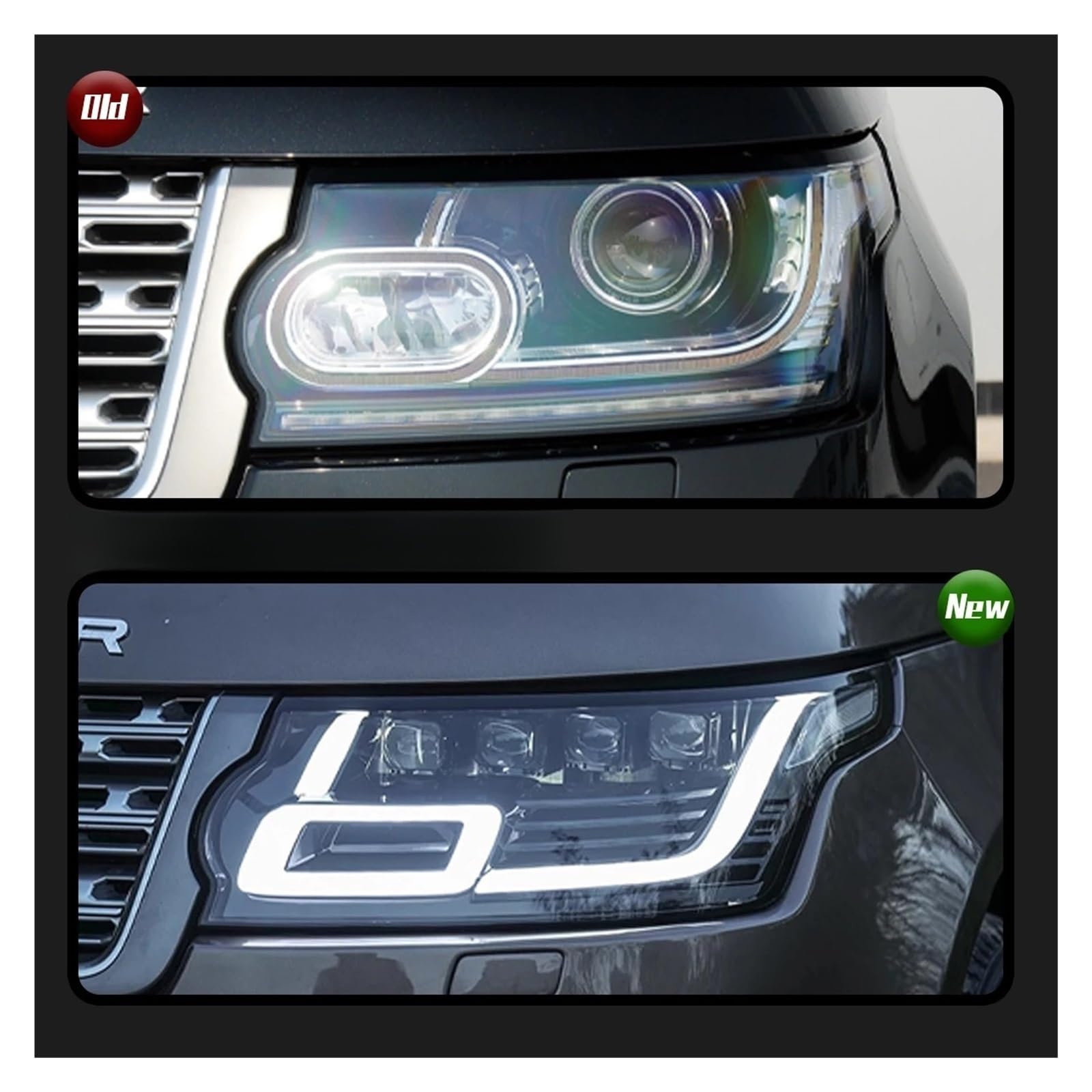Faro Anteriore per Land Range Rover 2013-2017, aggiornamento, modificato, DRL, indicatori di direzione dinamici, Accessori Auto (Doppia Lente)