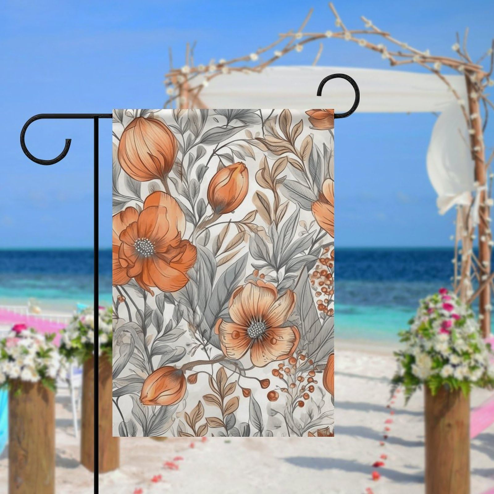 Winter-Gartenflagge ‚Kleine Pyrenäen‘ – Doppelseitig, 30,5x45,7 Cm, Leinen, Saisonale Deko