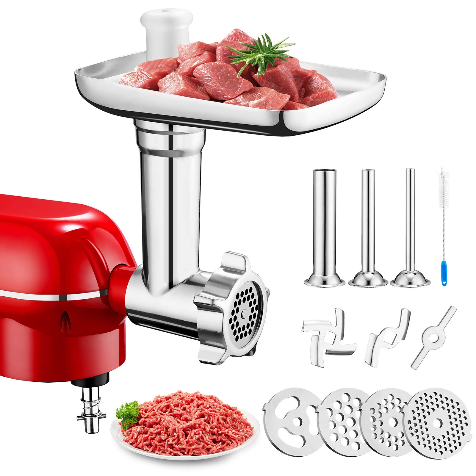 Buy PHISINIC Meat Grinder Attachment for Stand Mixer, Metal Food Grinder Meat Mincer, with 4
