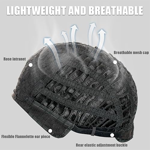 Miniatura 8 de Peluca sintética de repuesto de cabello sintético de color marrón dorado para hombre, peluca natural en capas esponjosas para uso diario