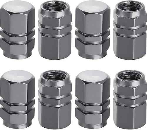 Miniatura 10 de 8 tapas universales de válvula de vástago de neumático, tapas cromadas de aluminio, para automóviles, motocicletas, camiones, vehículos, a prueba de