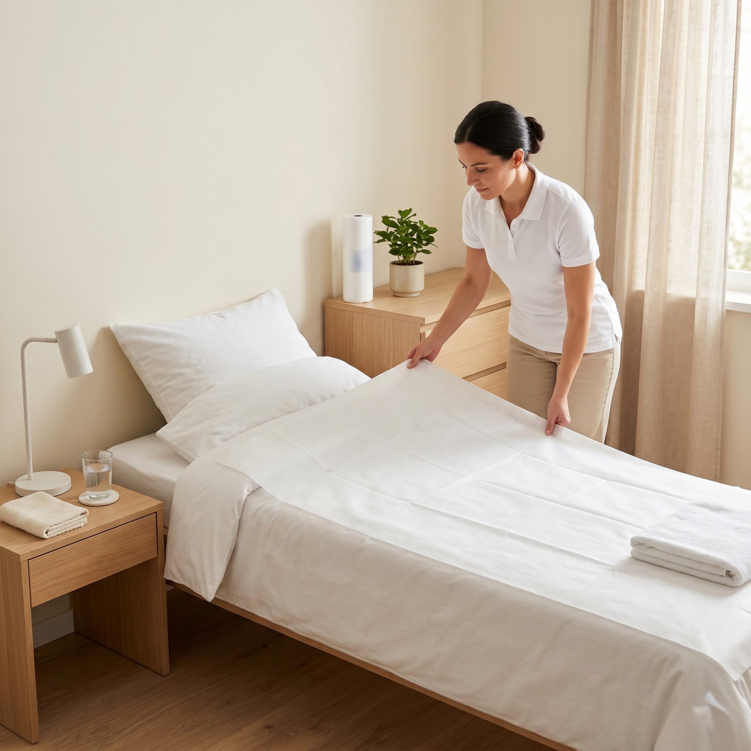 Einweg Bettlaken auf Rolle Vliesstoff Massageliege Bezug 80x180cm 50 Abrissen 90 m Weiß 25 g/m² SMS Perforiert Abreißbar für Kosmetikliege Spa Friseur Salon