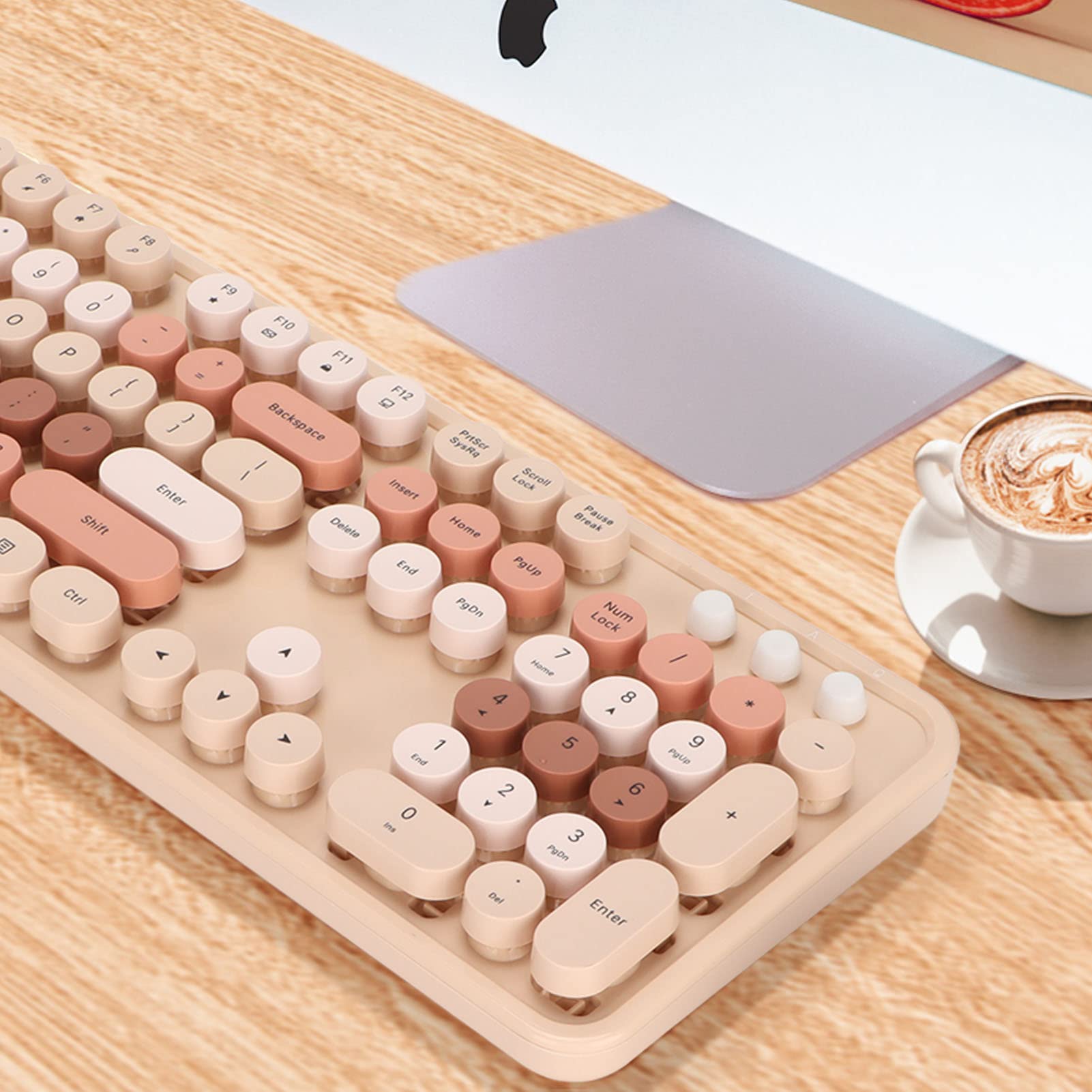 Juego de ratón y teclado inalámbrico, ratón y teclado inalámbricos, combo de teclado y ratón, 104 teclas, con receptor USB, diseño ergonómico, plug and play, para PC, portátil, ordenador (na