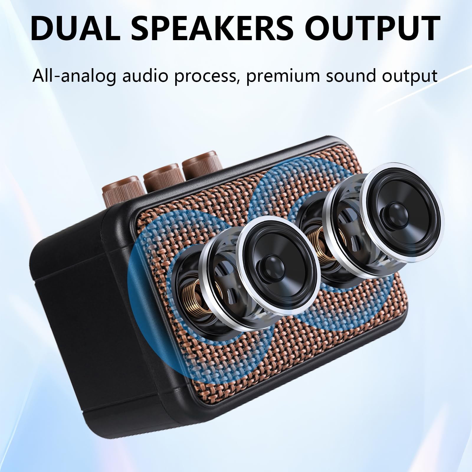 Mini-Gitarrenverstärker, 5W Aufladbarer tragbarer Übungsverstärker mit Overdrive- und Clean-Effekten Bluetoothh Dual Speakers E Gitarre Verstärker für Heimübungen und Musikparty