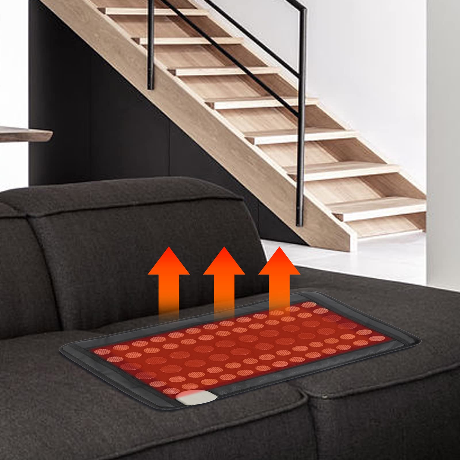 Cuscino riscaldante a infrarossi, con giada e tormalina, 59,5 x 40 cm, marrone scuro 10-70°C