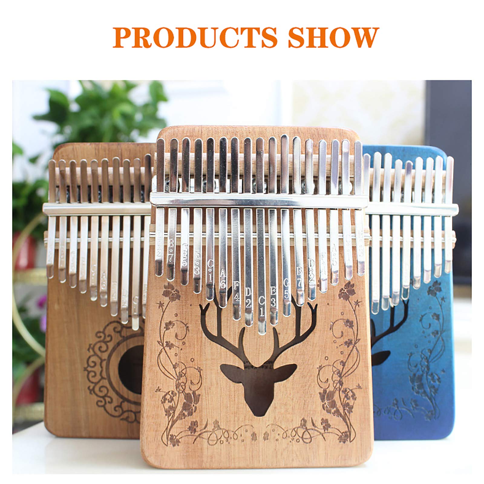 17 Chiavi Kalimba, Mogano Finger Piano Studio Istruzione Tune Martello,Professionale Marimba Musicale Pianoforte Music Lover Strumento,Con La Sintonizzazione Martell MahoganyA