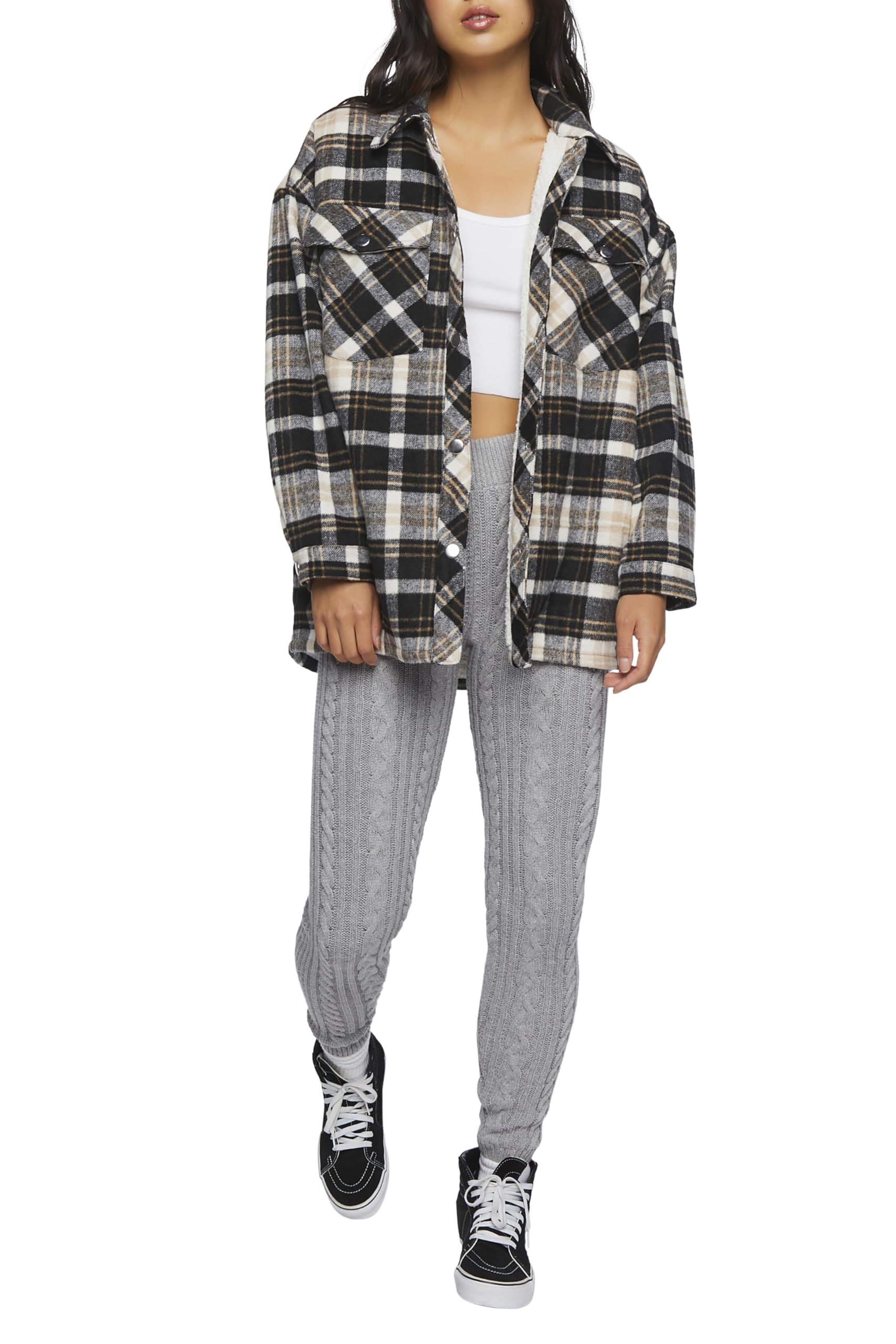 Forever 21 Womens Cable Knit Skinny Pants