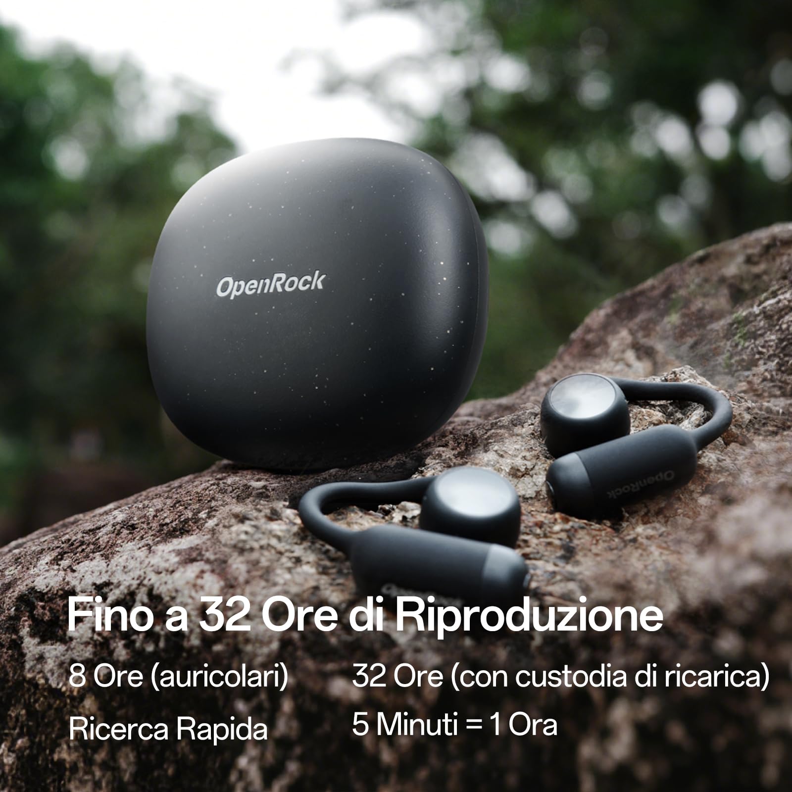 S2 Cuffie Open Ear, Ultraleggero 7g, Audio Hi-Res LDAC, Tripla Resistenza all'Acqua, Bluetooth 6.0, Fotografia Senza Sforzo,Fino 32 Ore, App Smart, Chiamate Nitide, Cuffie Sportivi Wireless