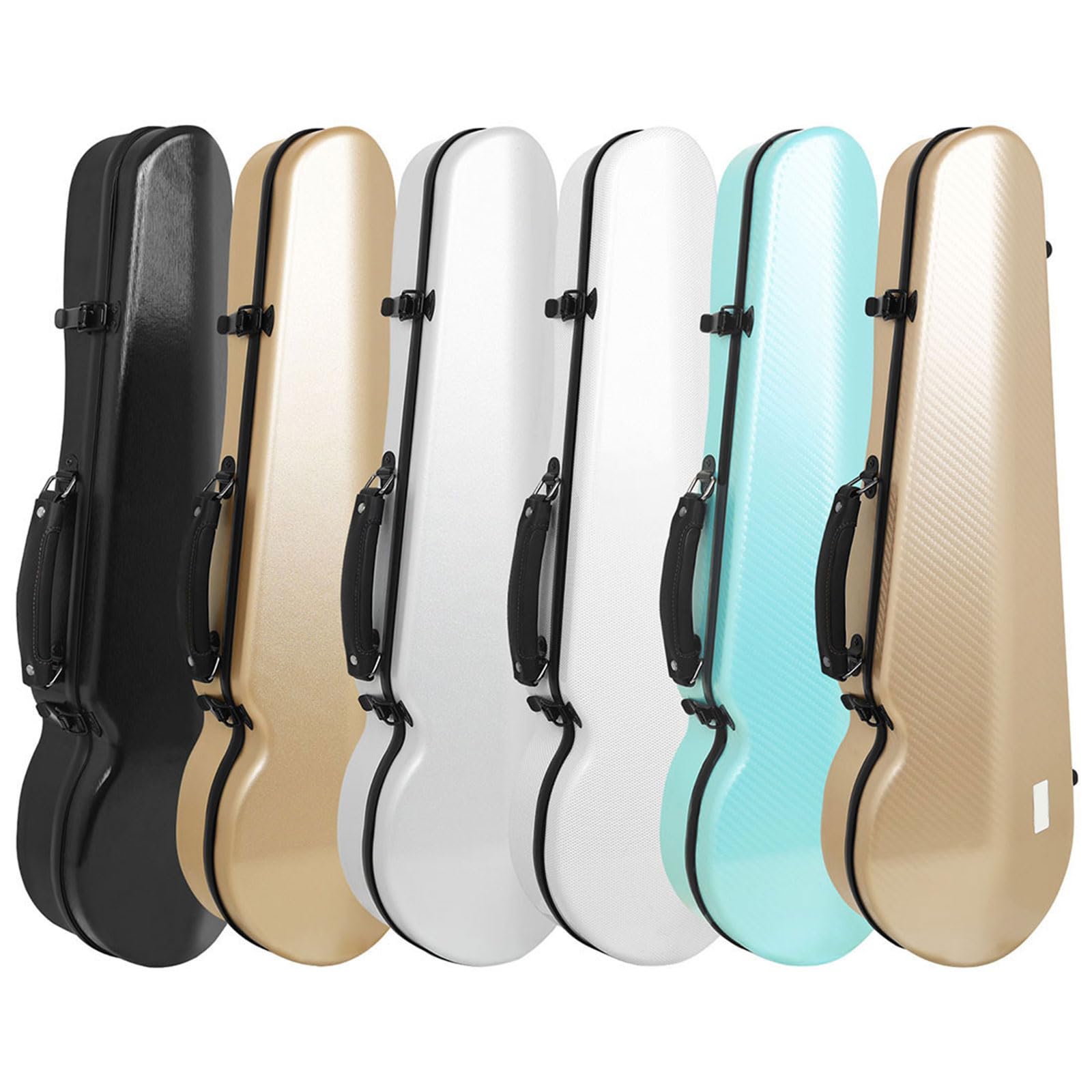 Funda rígida para violín de 1/2, carcasa tejida brillante, asa superior y correas de mochila desmontables, para lecciones de viaje para estudiantes, estuche de violín de tamaño medio, para lecciones