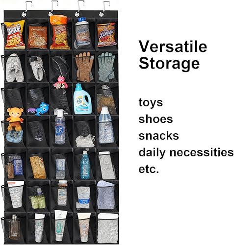 Miniatura 8 de Over the Door Shoe Organizer, 35 Pockets Behind the Door Storage, Hanging Shoe Organizer, Space Saving Hanging Storage Holder, Reusable Breathable