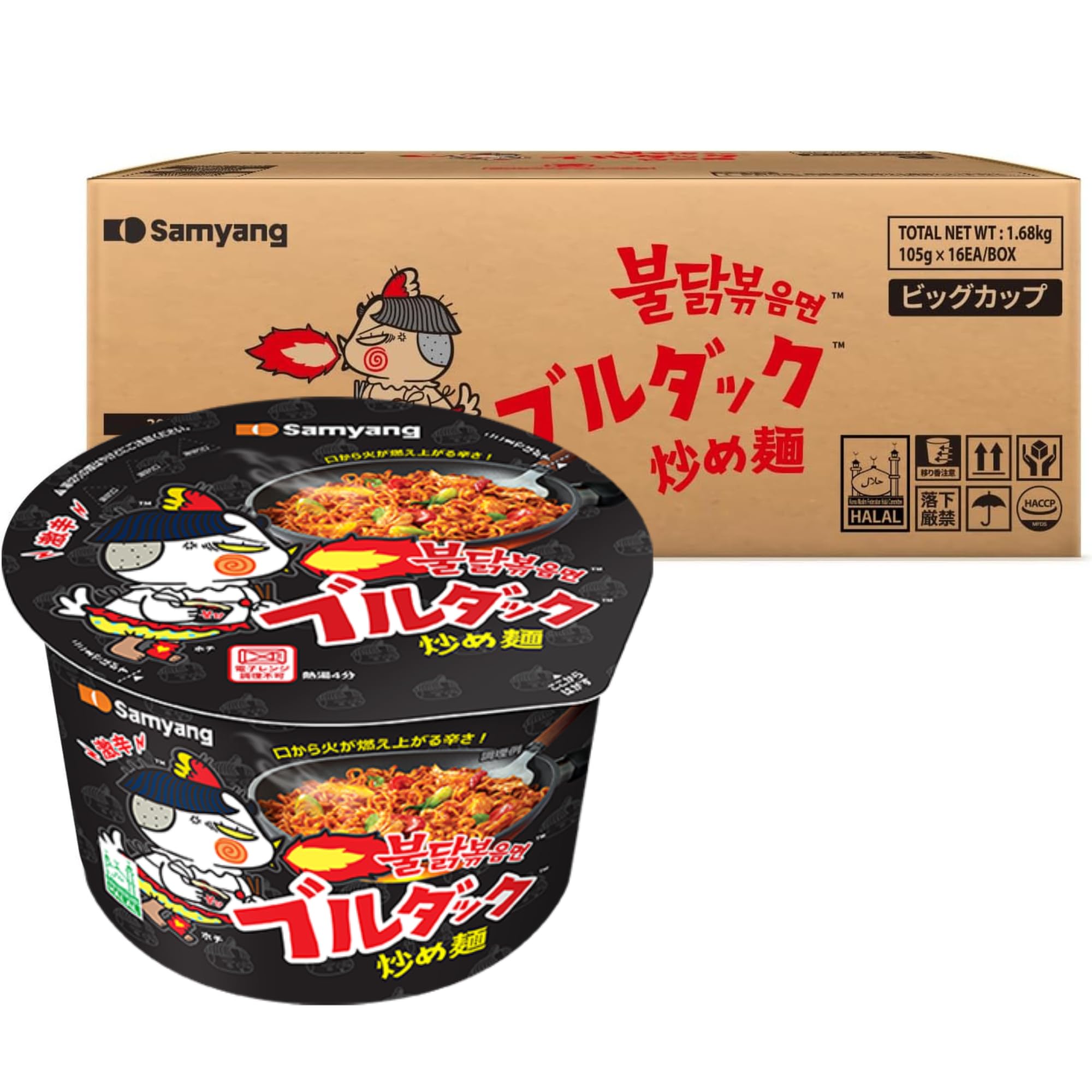 Amazon.co.jp: 【公式】ブルダック炒め麺 BIGカップ 16食（オリジナル